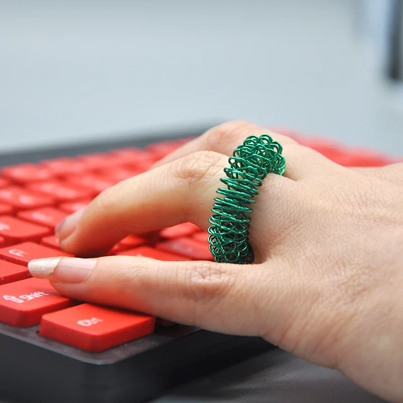 

Finger Ring Toy Stress Relief Spiky Sensory Spring Fingers Rings Autism Anti Toy Stress Adult Kids Stress Anxiety Relief