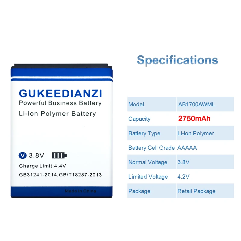 Новый аккумулятор AB1700AWML для PHILIPS Xenium S388 CTS388 мобильный телефон|Аккумуляторы