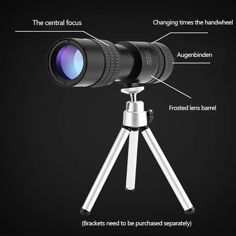 

Portable 15mm Wide-Angle Telephoto Zoom 4K 10-300X40mm Super Telephoto Zoom Monoculars With BAK4 Prism