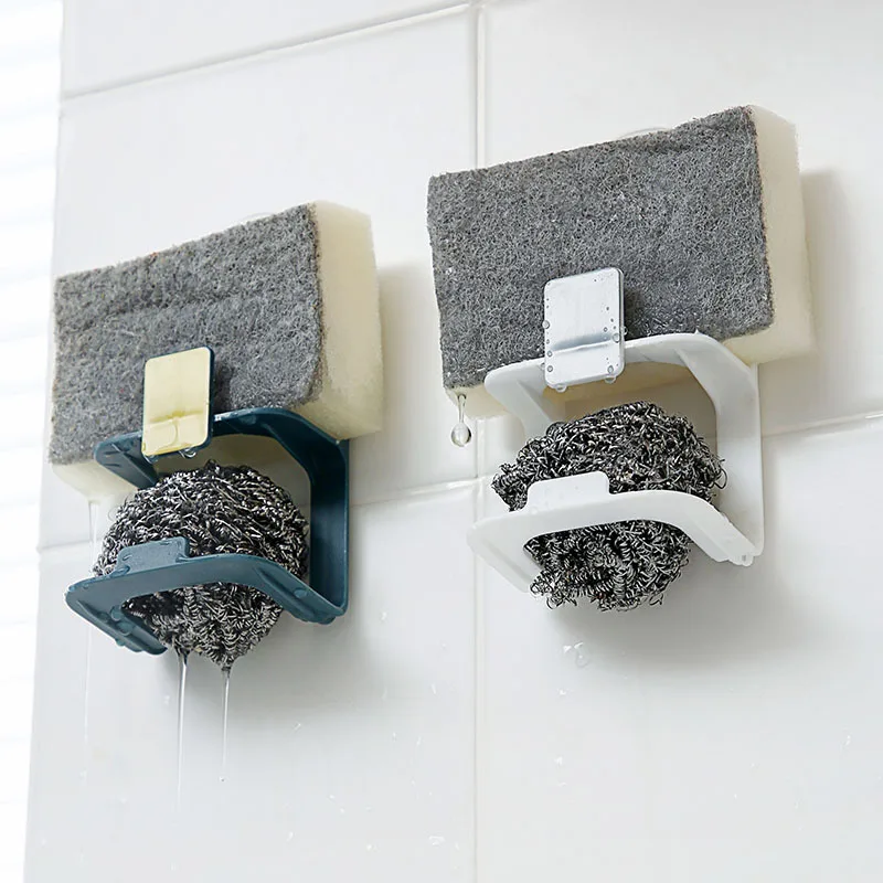 

Home storage organizer kitchen metal suction cup sink drainage rack suction cup sponge storage drying rack soap rack plate