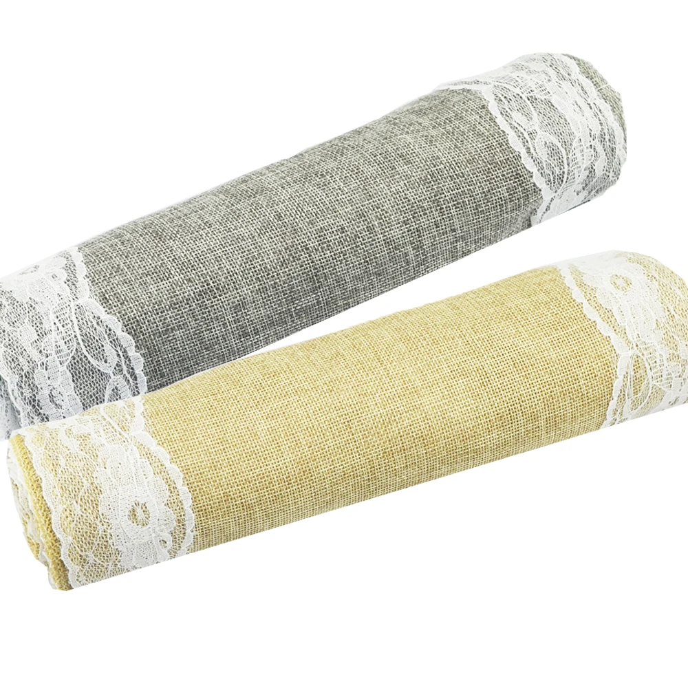 Деревенская скатерть из мешковины кружевная натурального имитации льна чайная