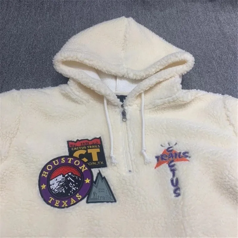 

Wool new Lamb FLEECE Travis Scott Cactus Trails Hoodie Men Women 1:1 Top Quality ZIP Embroidery Cactus Jack Sweatshirts