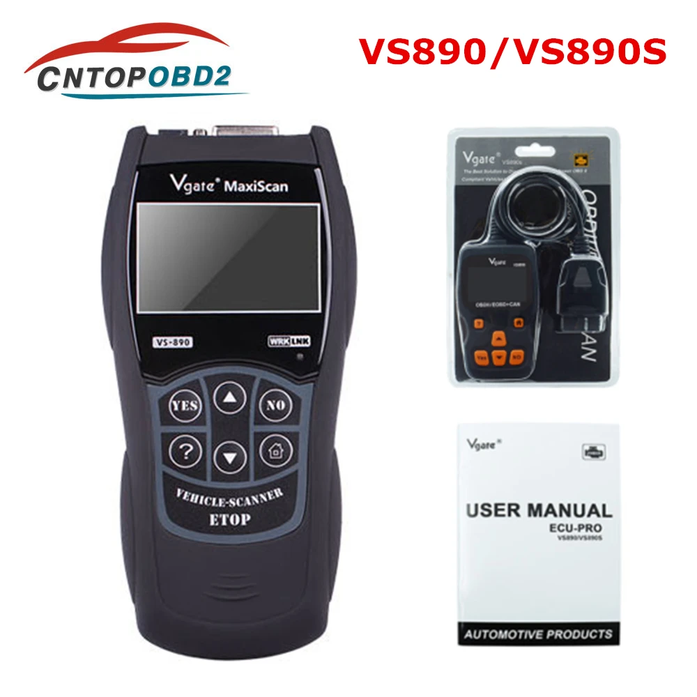 Vgate VS890 OBD2 сканер VS890S считыватель кодов Поддержка OBD OBDII CAN протоколы многоязычный