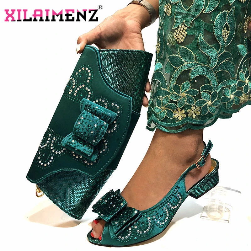 Модные нигерийские босоножки и сумка в комплекте африканская обувь с