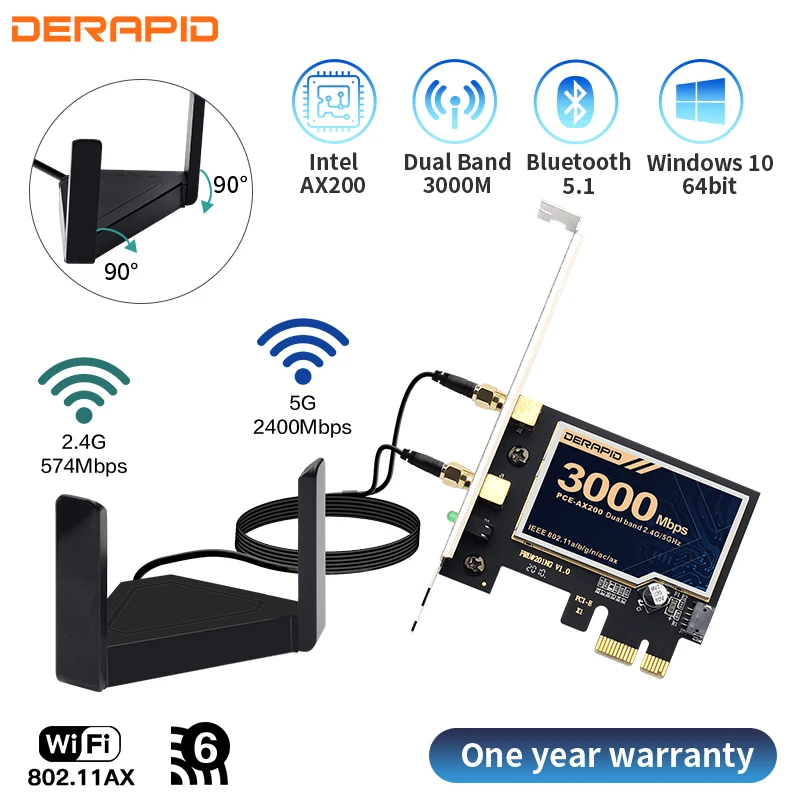 Двухдиапазонный AX200 3000 Мбит/с Wifi 6 Desktop PCIE беспроводной адаптер Intel AX200NGW 2 4 Гбит/с
