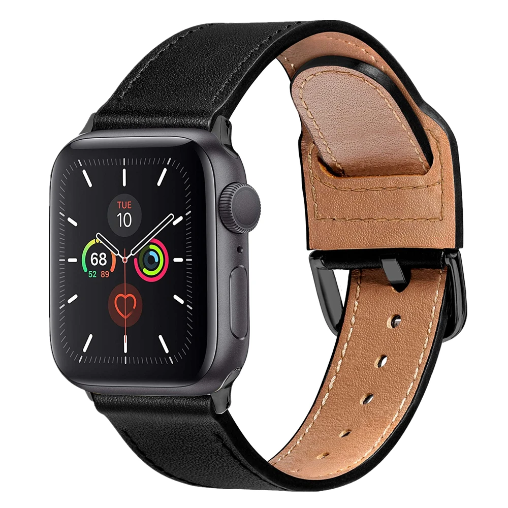 

Ремешок сменный из натуральной кожи для iWatch SE Series 6 5 4 Band 40 мм 44 мм, браслет для Apple Watch 6 SE 3 38 мм 42 мм