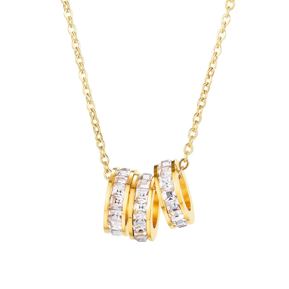 Новое поступление модное ожерелье с подвеской из трех кругов и циркония