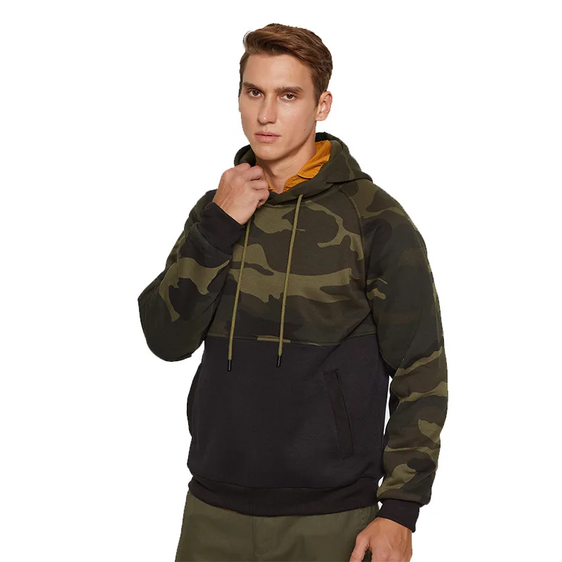 Камуфляжный худи Мужской свитшот с принтом в стиле хип-хоп флисовая толстовка