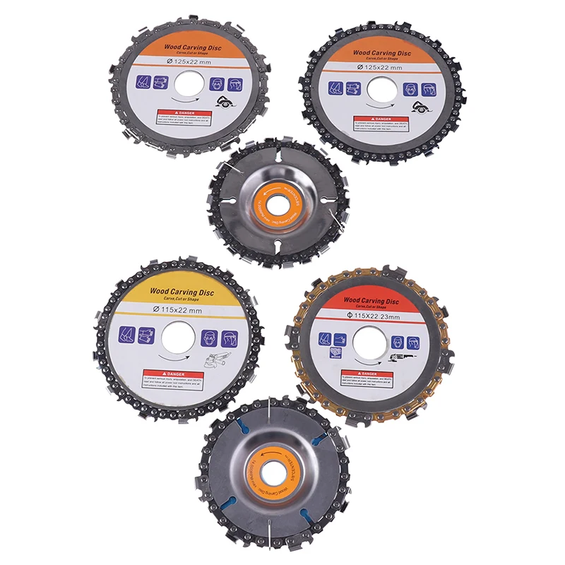 

Wood Carving Disc Woodworking Chain Grinder Chain Saws Disc Chain Plate Tool for 100-125MM Angle Grindings