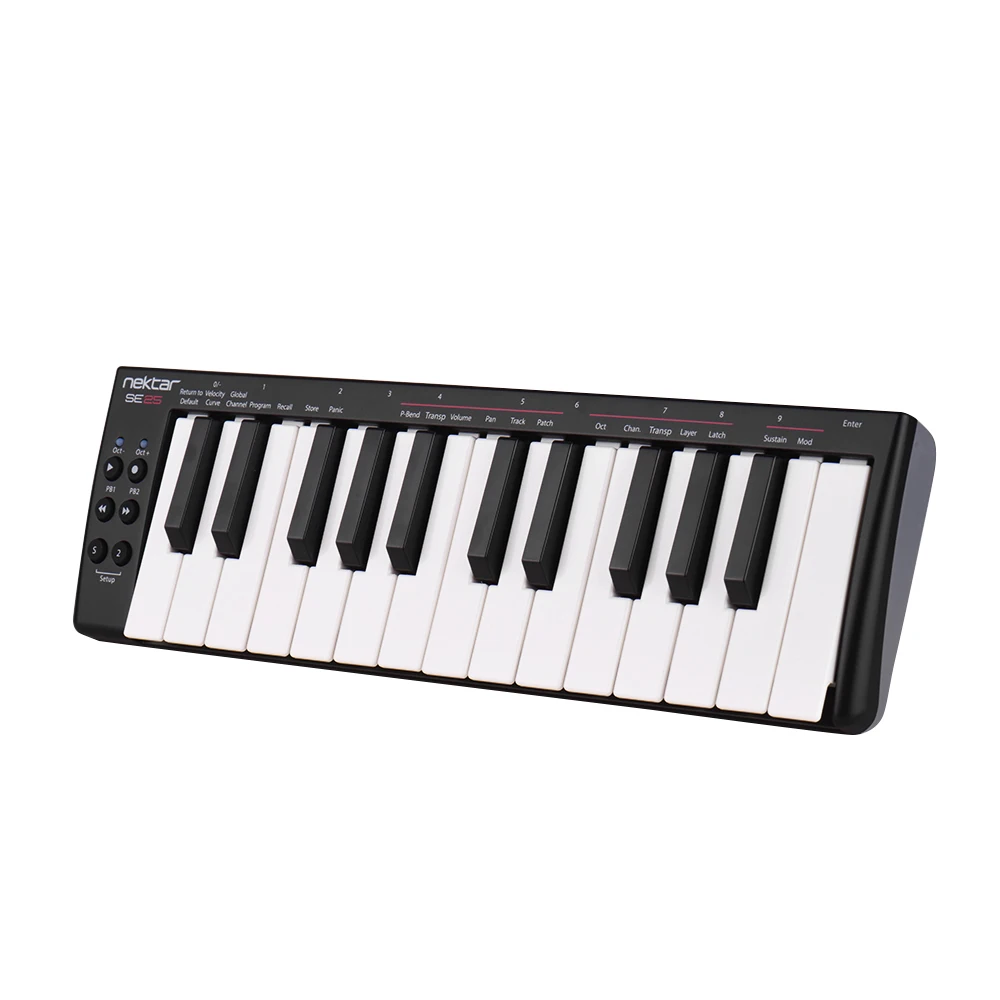 Nektar SE25 миниатюрная 25 клавишная USB MIDI Клавиатура Контроллер скоростная