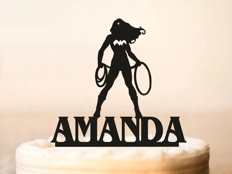 Топпер для торта С Днем Рождения девочка с супермощными пирожными персональное