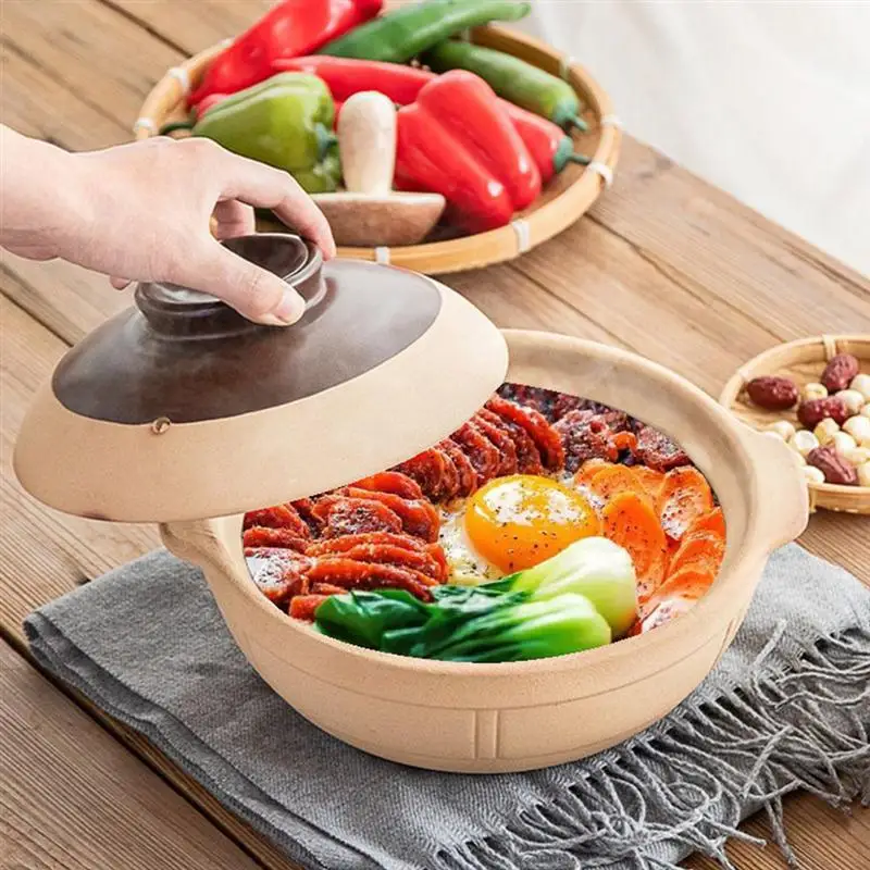 

1pc 500ML Casserole Stew Pot Ceramic Cooking Pot with Lid (Assorted Color)