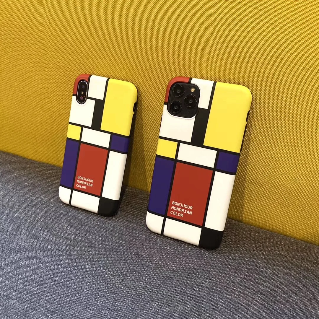 Модный простой чехол в английском клетку INS для apple iphone 7 8 plus 11 PRO X XS MAX XR BONJUOUR MONDRIAN