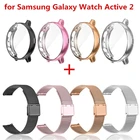 Чехол для Samsung Galaxy Watch Active 2 44 мм, защитная пленка, магнитный браслет из нержавеющей стали для Active 40 мм, чехол для часов