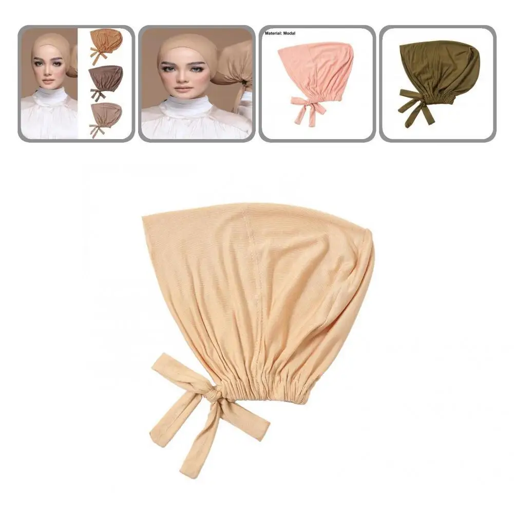 

Женская повязка на голову эластичная легкая приятная для кожи ветрозащитная однотонная повязка под шарф женский тюрбан шляпа для вечерние