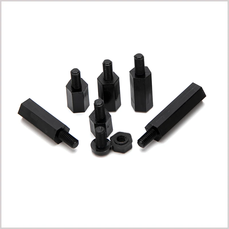 180 шт M3 черная заслонка пластиковая винтовая гайка Шестигранная Мужская Женская