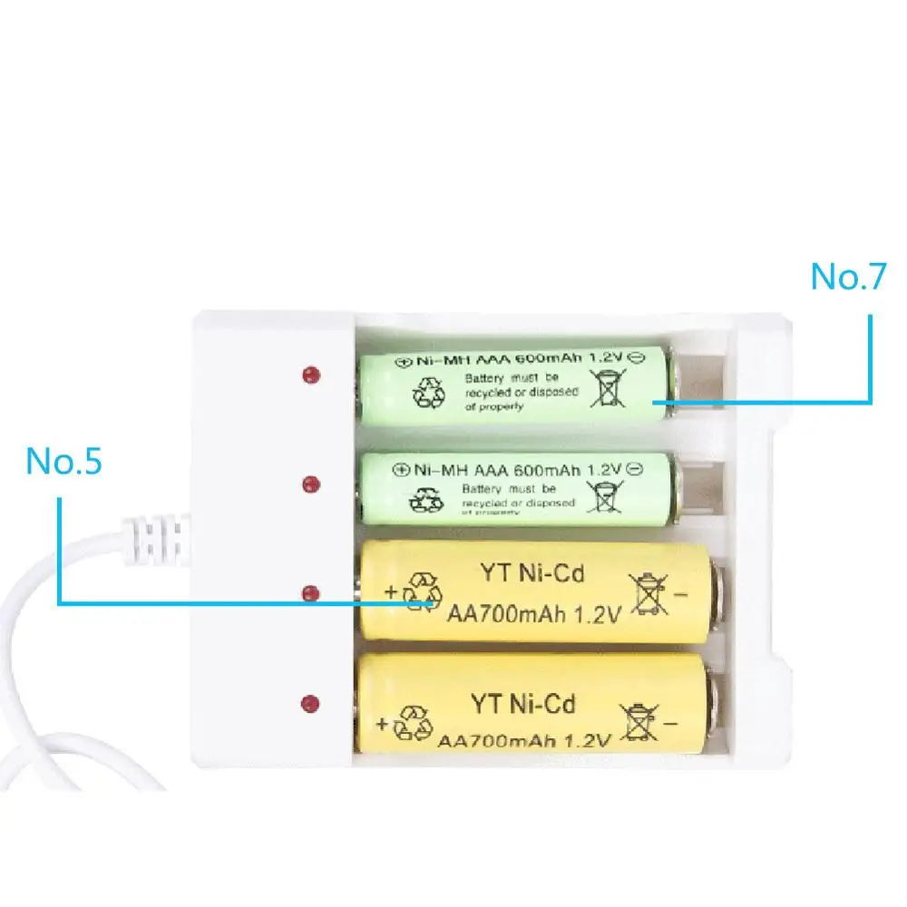 Зарядное устройство для аккумуляторов 4 слота USB быстрая зарядка защита от