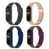 watch strap for xiaomi mi band 6 5 4 3 watch band stainless steel milan card deduction universal metal strap high quality