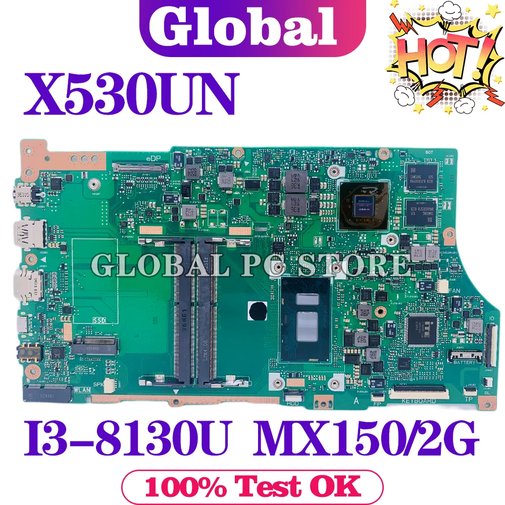 

X530UN original motherboard is for ASUS vivobook X530UN X530UF A530 F530U laptop motherboard with I3-8130U 100% fully tested