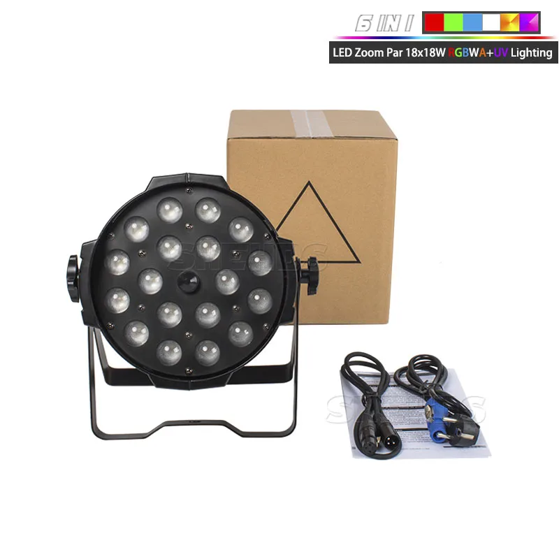 

18x18W RGBWA+UV 6in1 Светодиодный светильник для улицы с зумом Par Can Zoom Led Par Light для дня рождения, свадьбы, диджея, дискотеки, танцевального пола, клуба