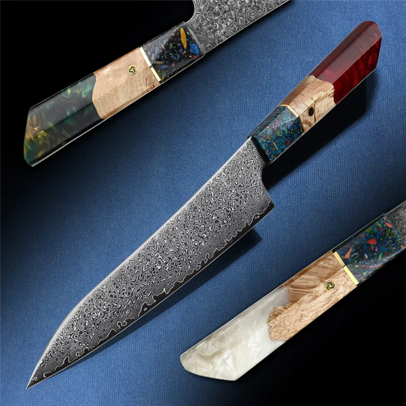 Нож шеф-повара Grandsharp vg10 японский дамасский кухонный нож 8 6 дюйма 67 слоев