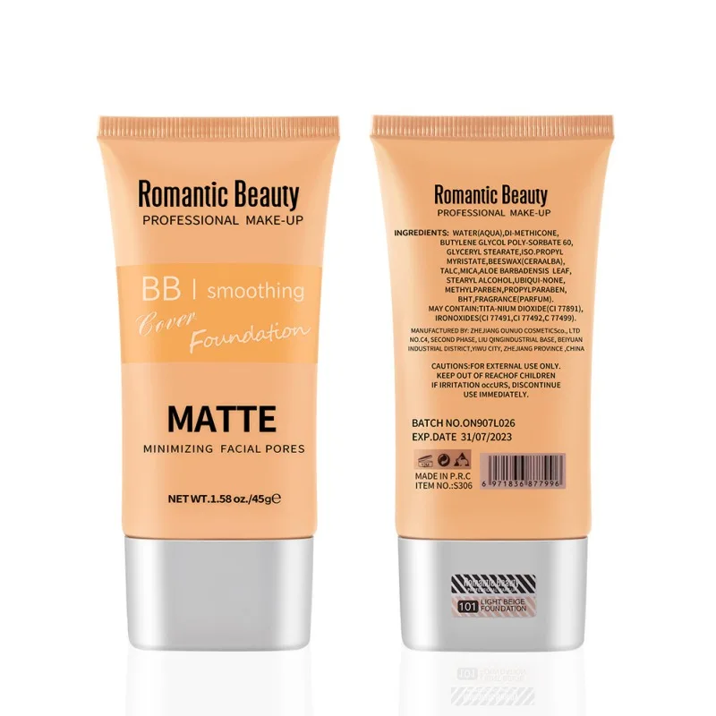 

45g 4 Hours Long Lasting Oil Control Whitening Moisturizing Matte Foundation Concealer Silky Base Face Body Foundation