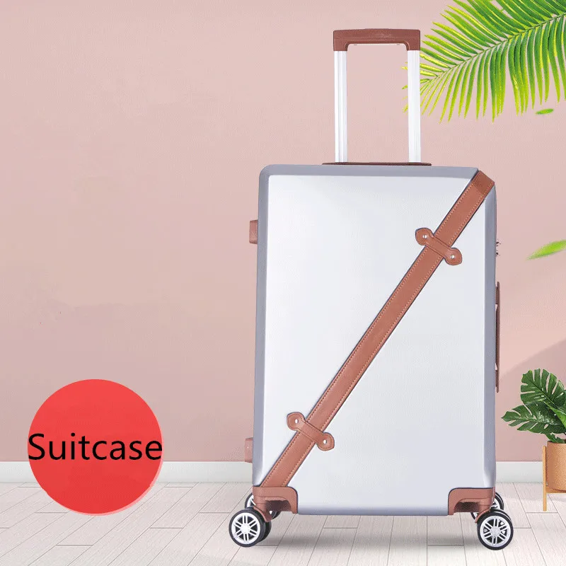 Retro thick trolley suitcase 20 inchs spinner boarding luggage ABS material  Lightweight Trunk password Suitcase