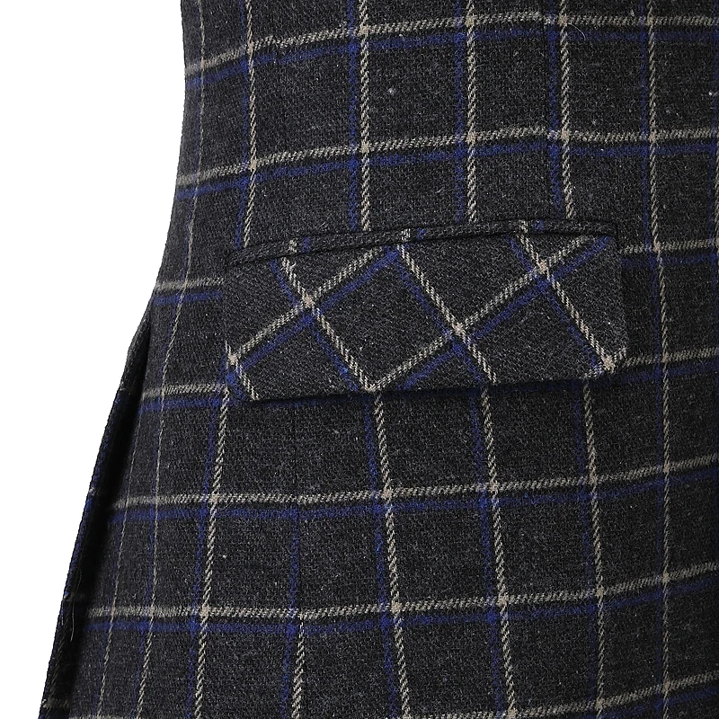 

Men's Slim Fit Suit Notch Lapel Wedding Groom Blazer 3 Piece Jacket Vest Pants Sets Plaid Business Ropa Hombre Elegante Tuxedo