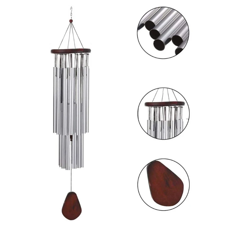 

27 Tubes Handmade Large Wind Chimes for Outdoor Tuned Hummingbird Bells Soothing Melodic Deep Tones Decor