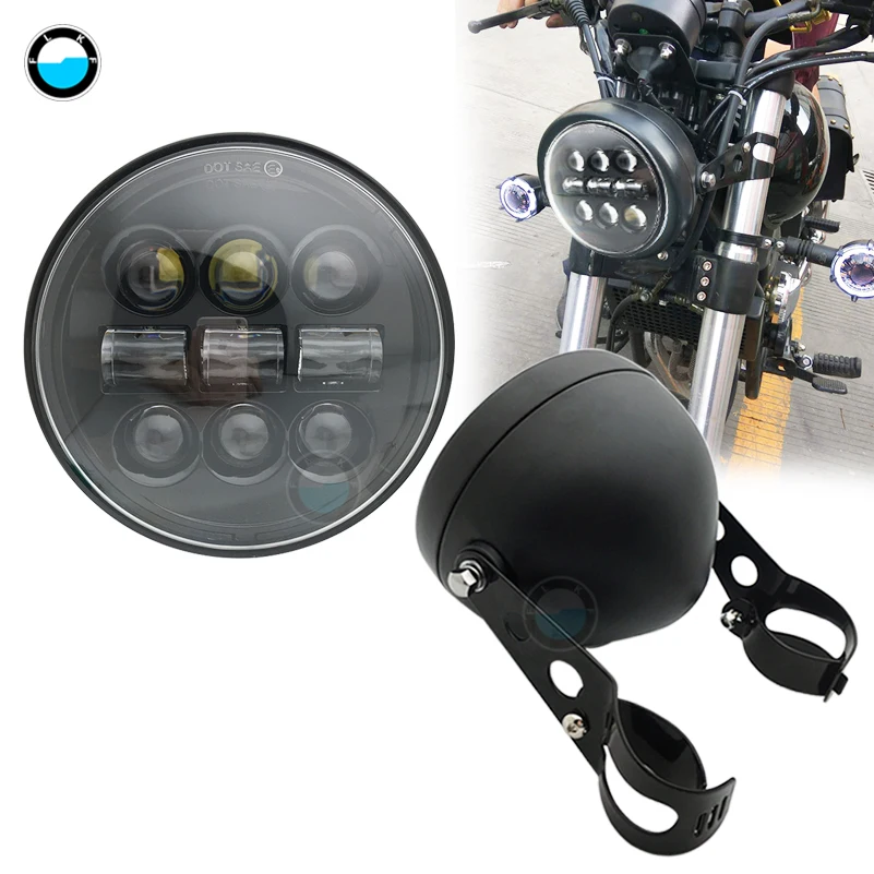 Проектор Moto rcycle 5 75 3/4 дюйма 45 Вт светодиодный ная фара для улиц 750 Softail Dyna и Sportster.| |