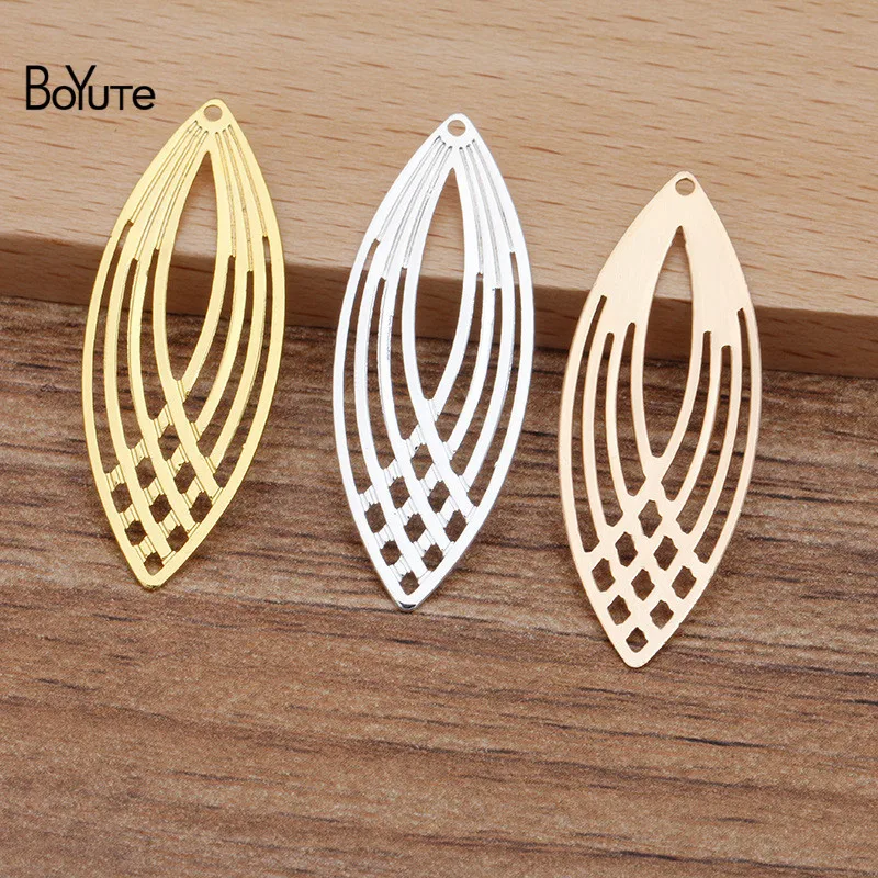 BoYuTe (50 Pieces/Lot) 13.5*35MM Metal Brass Filigree Stamping Plate Pendant Diy Hand Made Jewelry Accessories | Украшения и