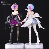 anime relife in a different world from zero rem ram demon angel figure 23cm pvc action model toys collection toys doll gifts