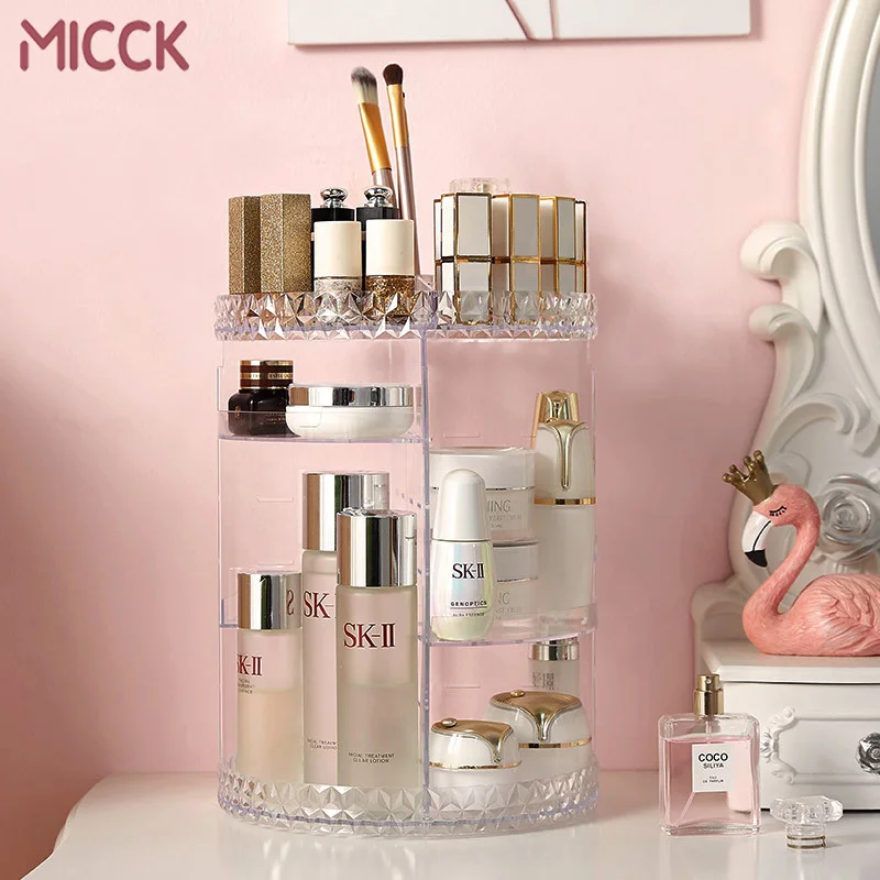 Вращающаяся на 360 градусов коробка для хранения косметики MICCK органайзер макияжа