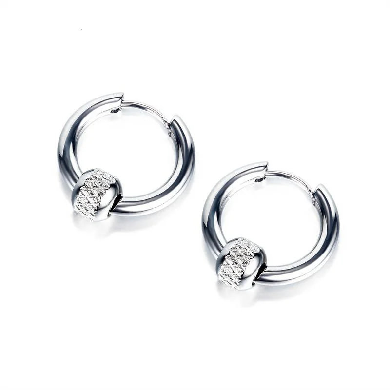 

Vitage Hip Hop Men Stud Earrings Silver Color Earrings For Male Personality Jewelry Wholesale