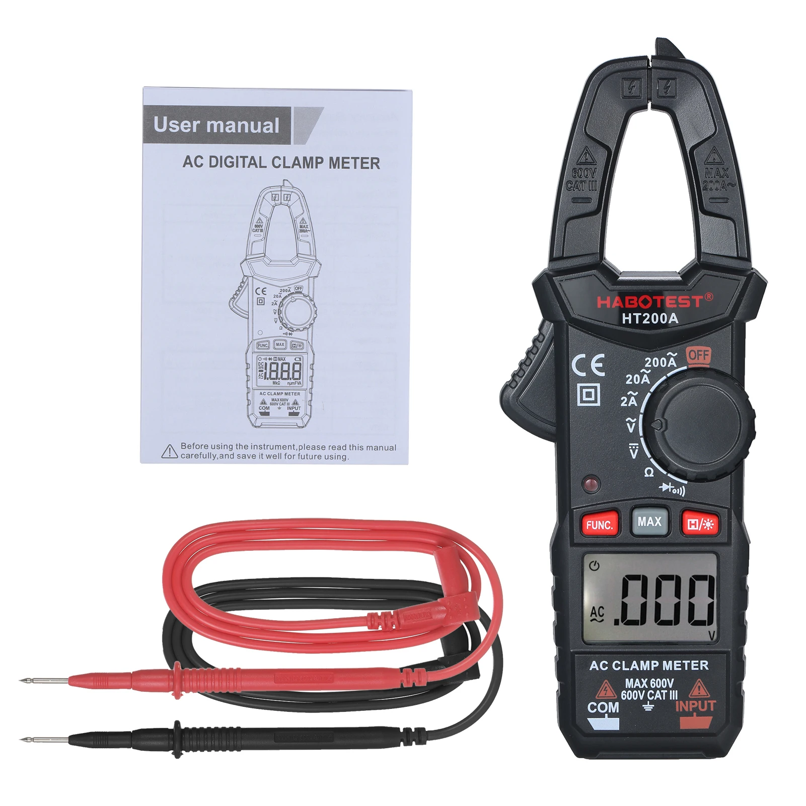 

Цифровой зажим HABOTEST HT200A, ультрапортативный мультиметр с автоматическим выбором диапазона и током