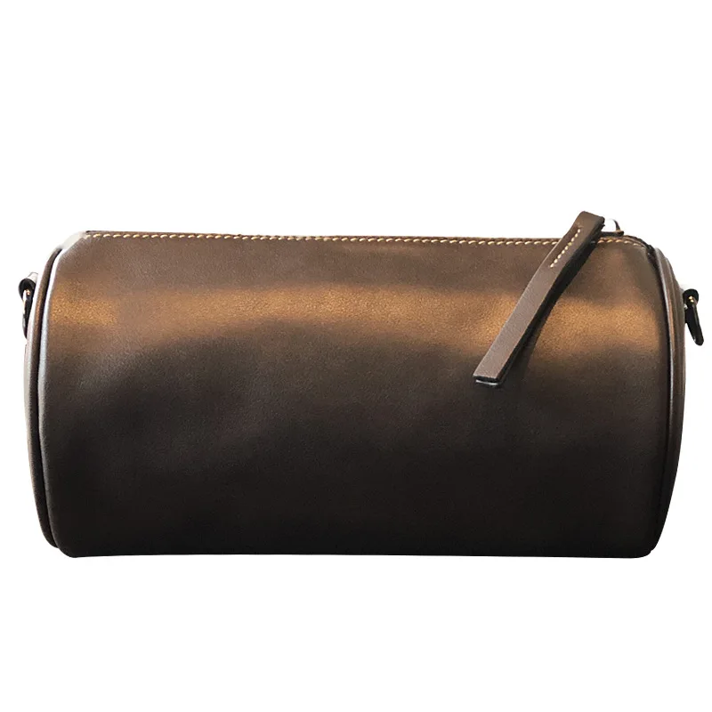 

YourSeason Soft Cowhide Ladies Casual Barrel Shaped Genuine Leather Shoulder Bags Versatile Female Small Messenger Bag
