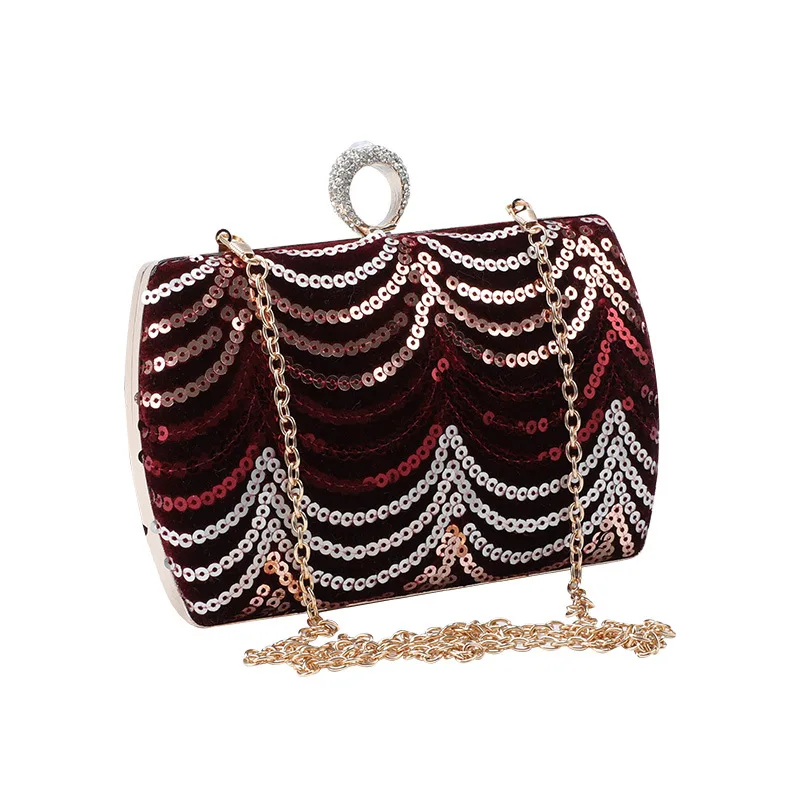 

Embroidered Sequin Clutch Bag Women's Shoulder Cross-body Dinner Formal Dress design evening bag for party wedding