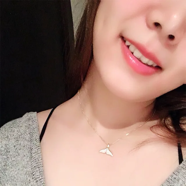

New S925 sterling silver classic fashion boutique mermaid tail pendant necklace women's neck jewelry 2020