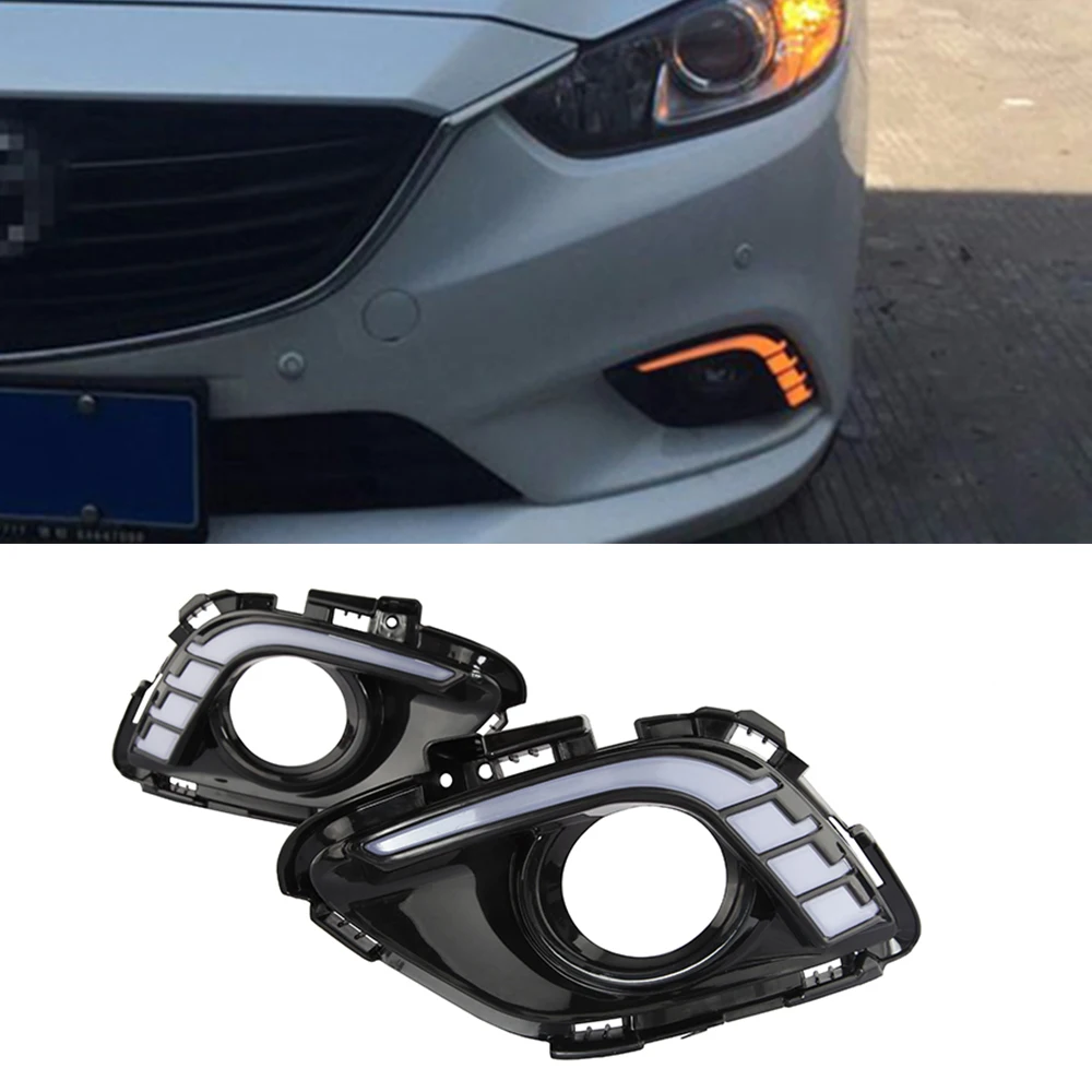 Автомобильные Мигающие Светодиодные ДХО для Mazda 6 Mazda6 Atenza 2013 2014 2015 дневные ходовые