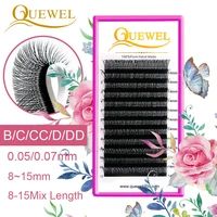 quewel y shape eyelashes extensions thickness 0507mm soft natural easily grafting 8 15 mix individual volume eyelash cd curl