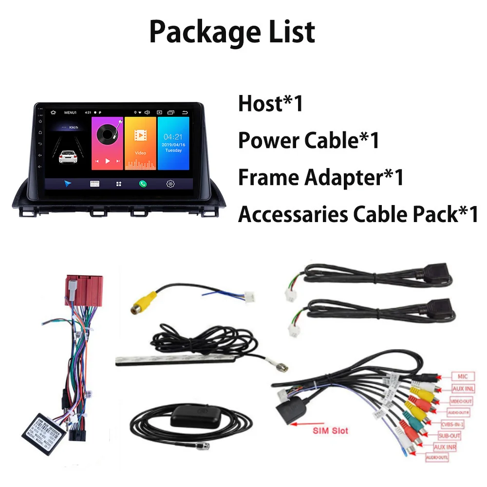 

Android 9.0 2Din Car Radio Multimedia Video Player Navigation GPS For Mazda 3 2013 2014-2018 Split Screen 9" IPS WIFI 4G USB OBD