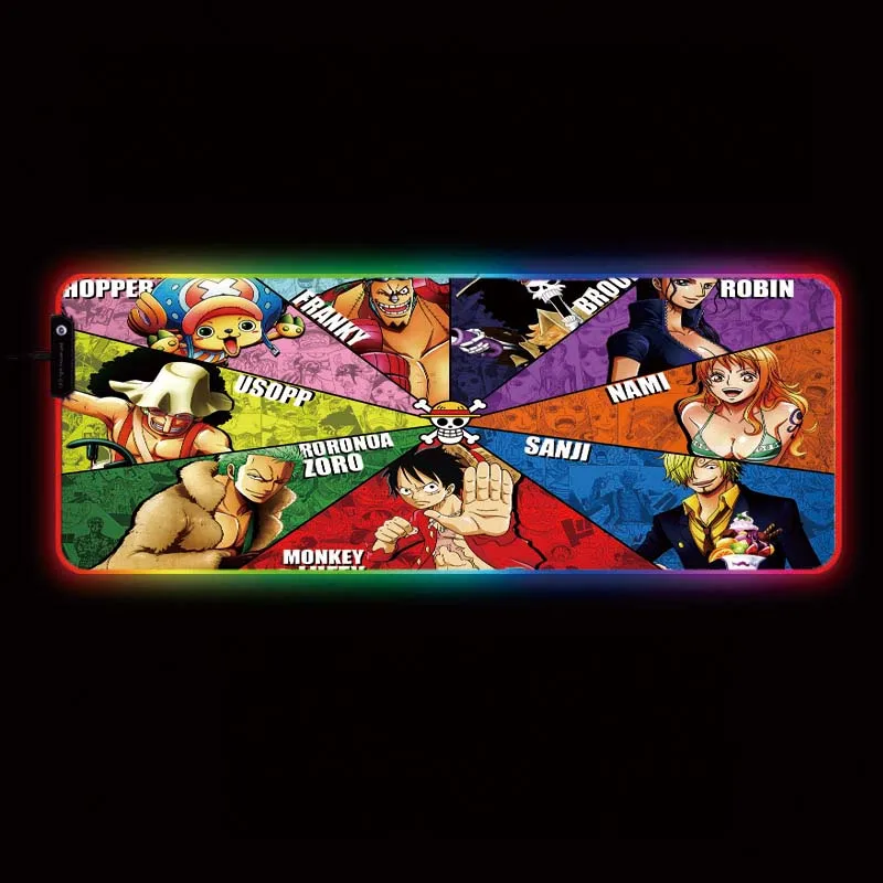 

One Piece Anime LED Illumination Mouse Pad RGB Computer Mice Mat Large Mousepad for Desk Laptop Notebook Gaming Mouse Pad