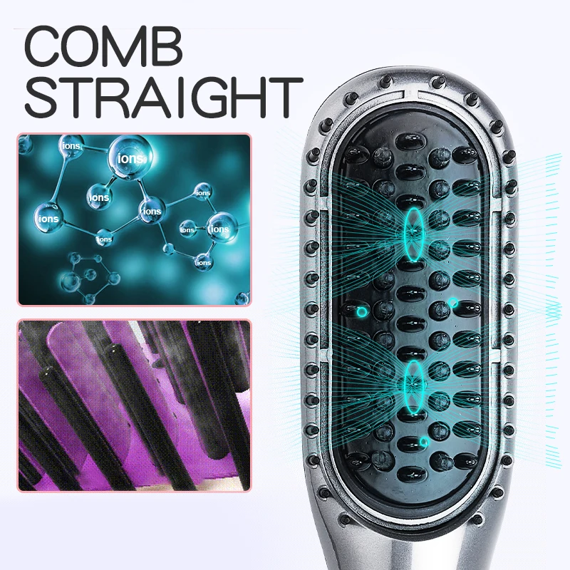 

Professional Hair Straightener Brush Flat Iron Hot Comb Hair Curler Fast Heating Curling Iron Hair Care Irons Smoothing Iron
