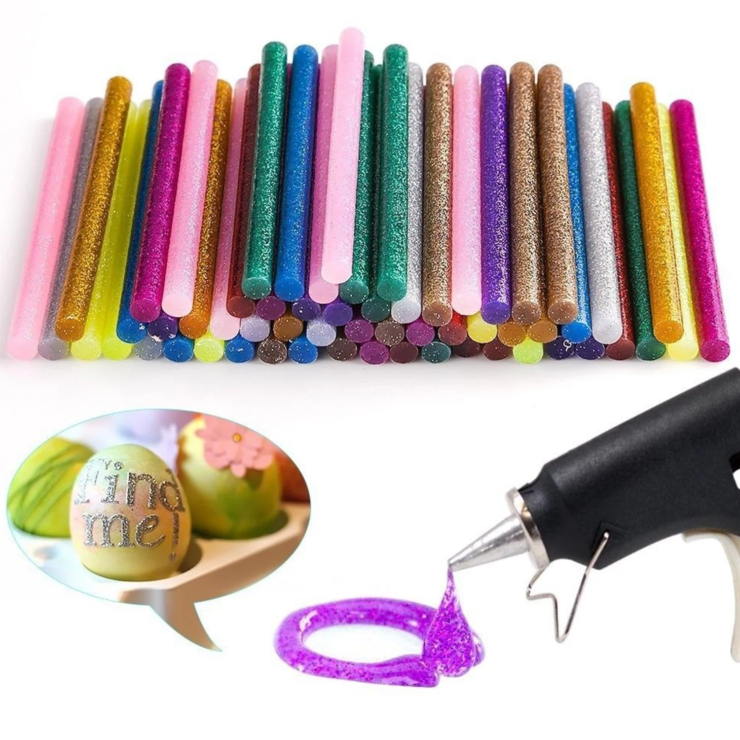 60 шт. Ассорти флюоресцентные Цвета Блеск высокотемпературный термоплавкий клей