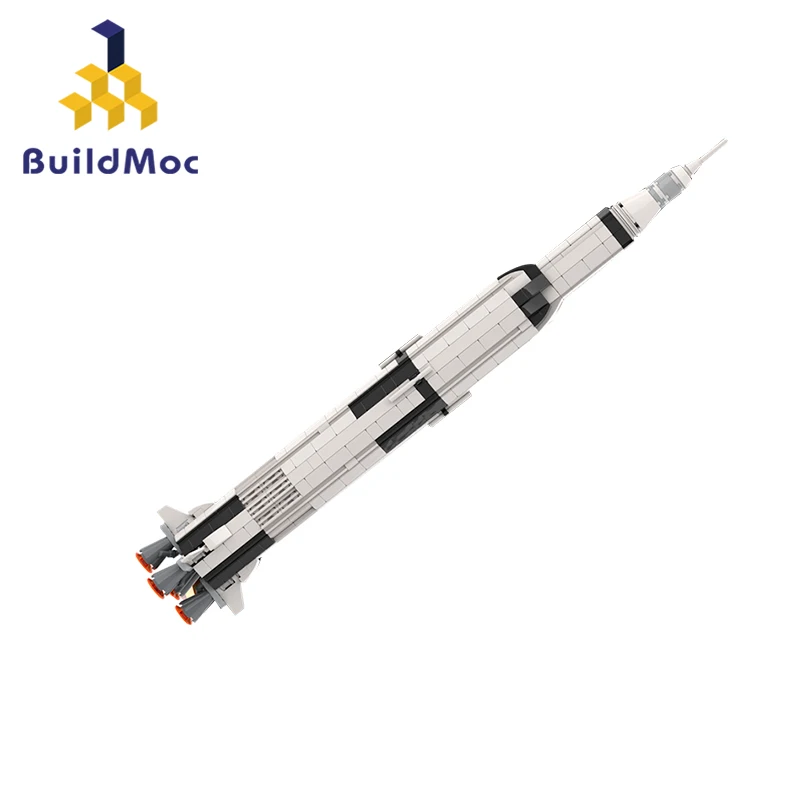 

Buildmoc City космический корабль ракеты Saturn V масштаб 1:220 555 шт. Кирпичи Модель MOC строительные блоки игрушки для детей DIY игрушки детские подарки