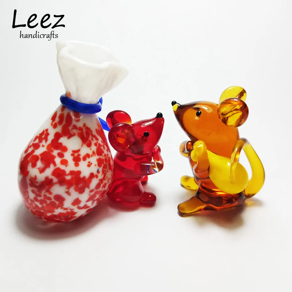 Leez ремесла мини Mouse05 с сумкой для денег Цветная глазурь ручная работа муранское