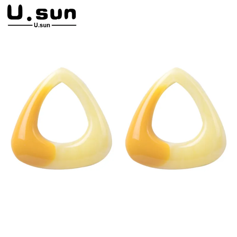 U. Защита от солнца из цветных полимеров серьги корейский геометрической формы