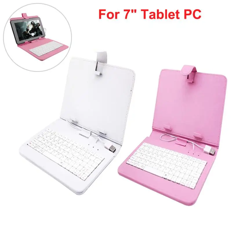 7 дюймовый кожаный защитный чехол с клавиатурой для планшета|Клавиатуры