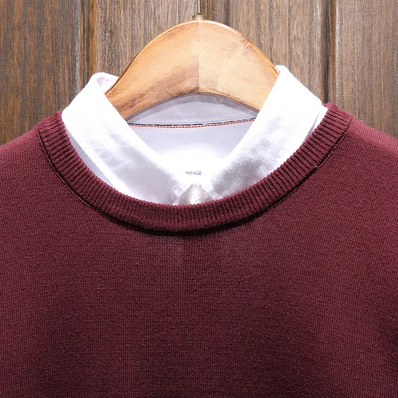 

2020 Autumn & Winter New Arrival Men's Round Neck Solid Color Sweater Plus Size Sweater Slim Multicolor Sweater Free Shipping