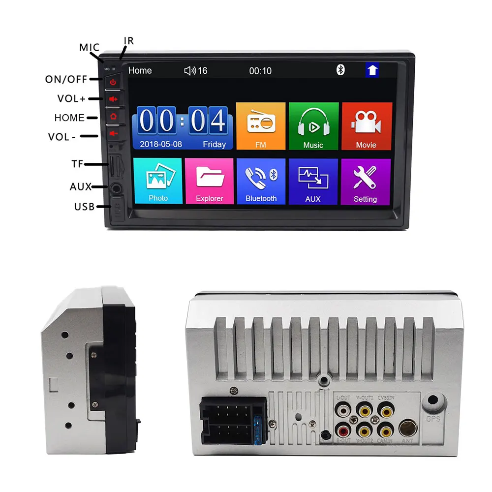 7 &quot2 DIN сенсорный Экран автомобиля HD MP5 мультимедийный плеер FM радио USB для Android/IOS